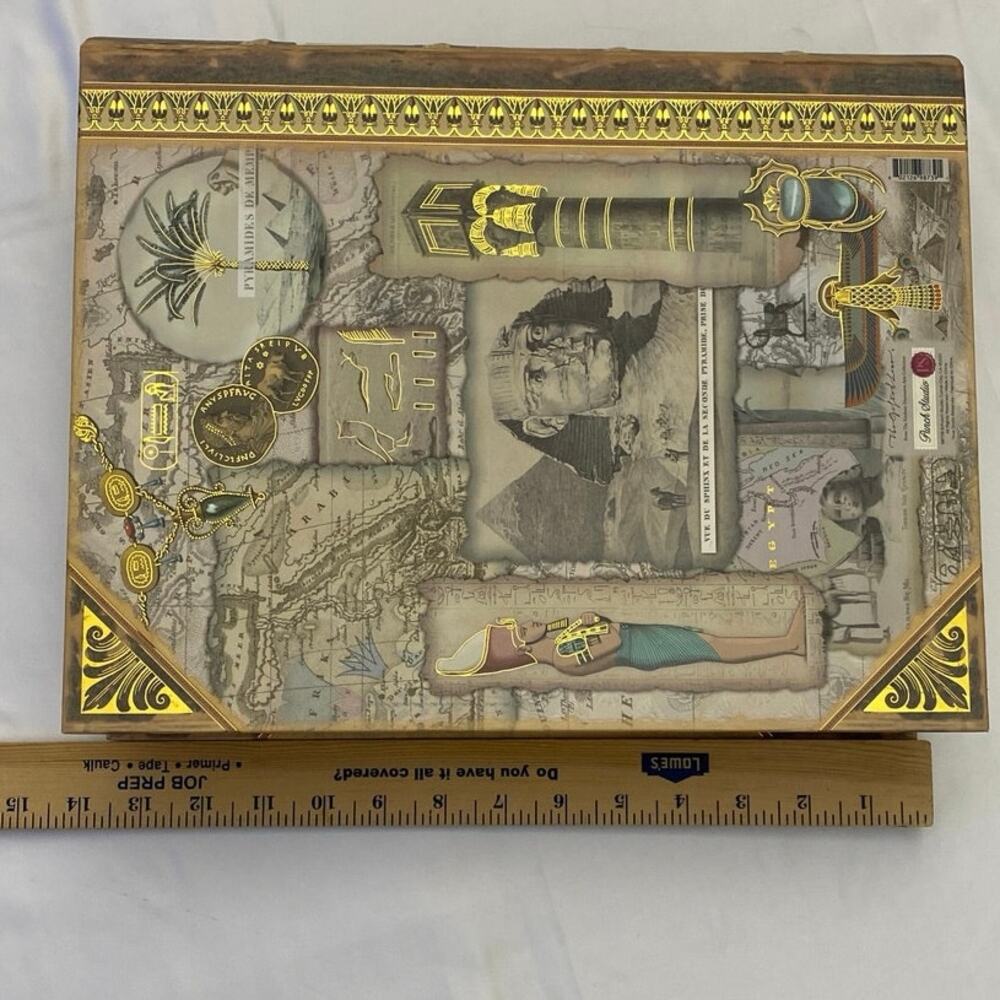 Punch Studio Large Egypt Faux Book Decorative Box Storage Keepsake 11"x13.5" - Picture 9 of 10